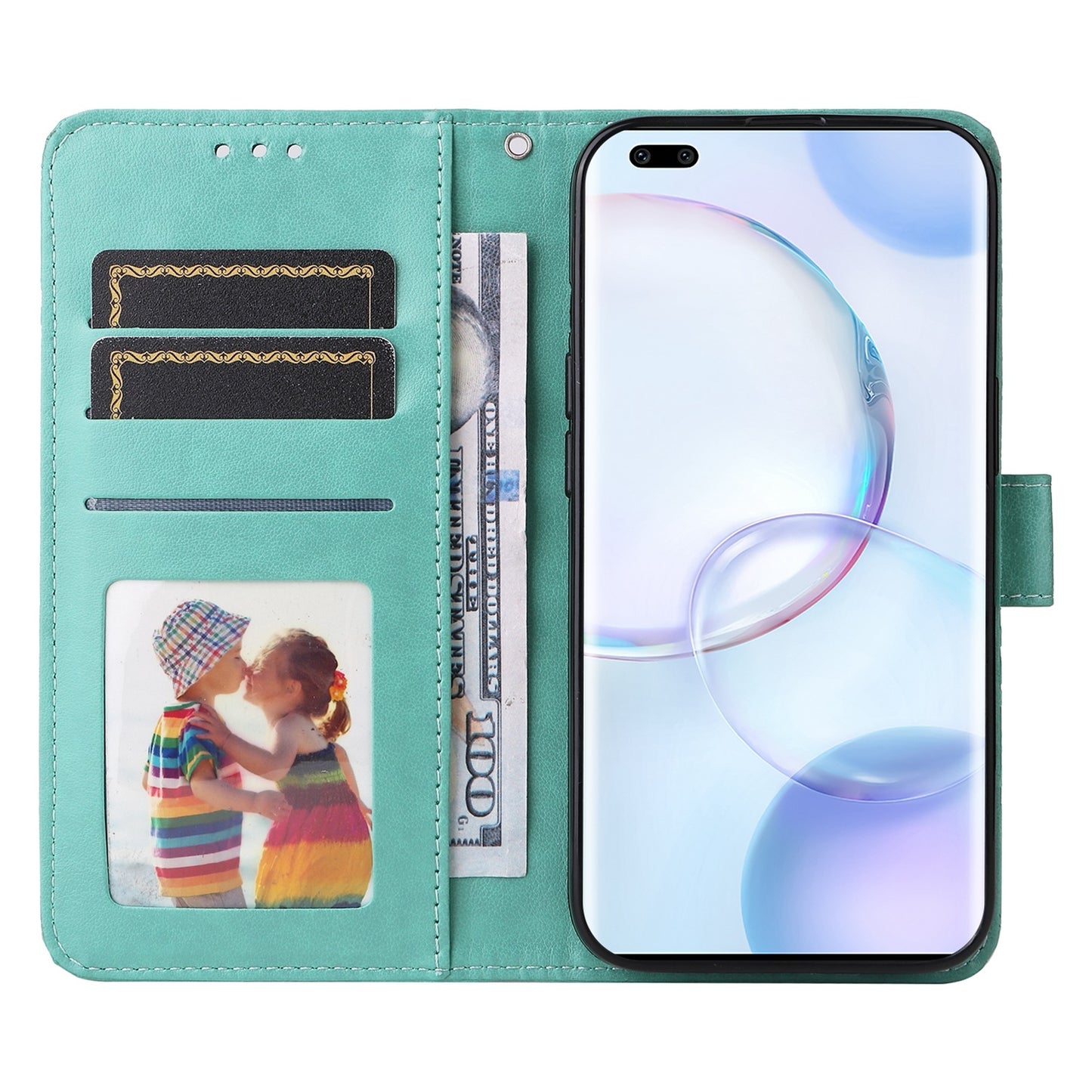 Honor 50 Pro Sunflower Embossed Leather Wallet Phone Case with Kickstand and Card Holder