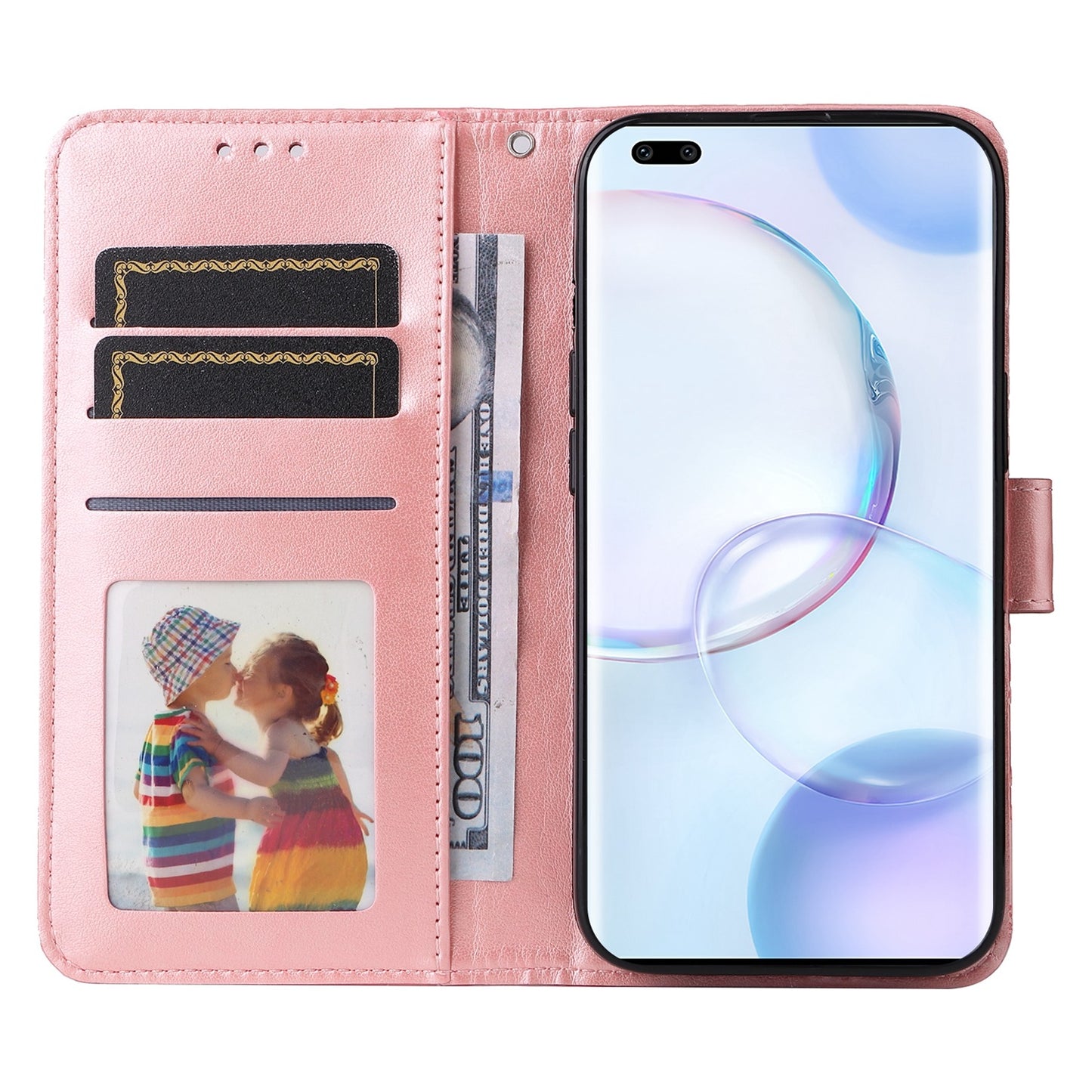 Honor 50 Pro Sunflower Embossed Leather Wallet Phone Case with Kickstand and Card Holder