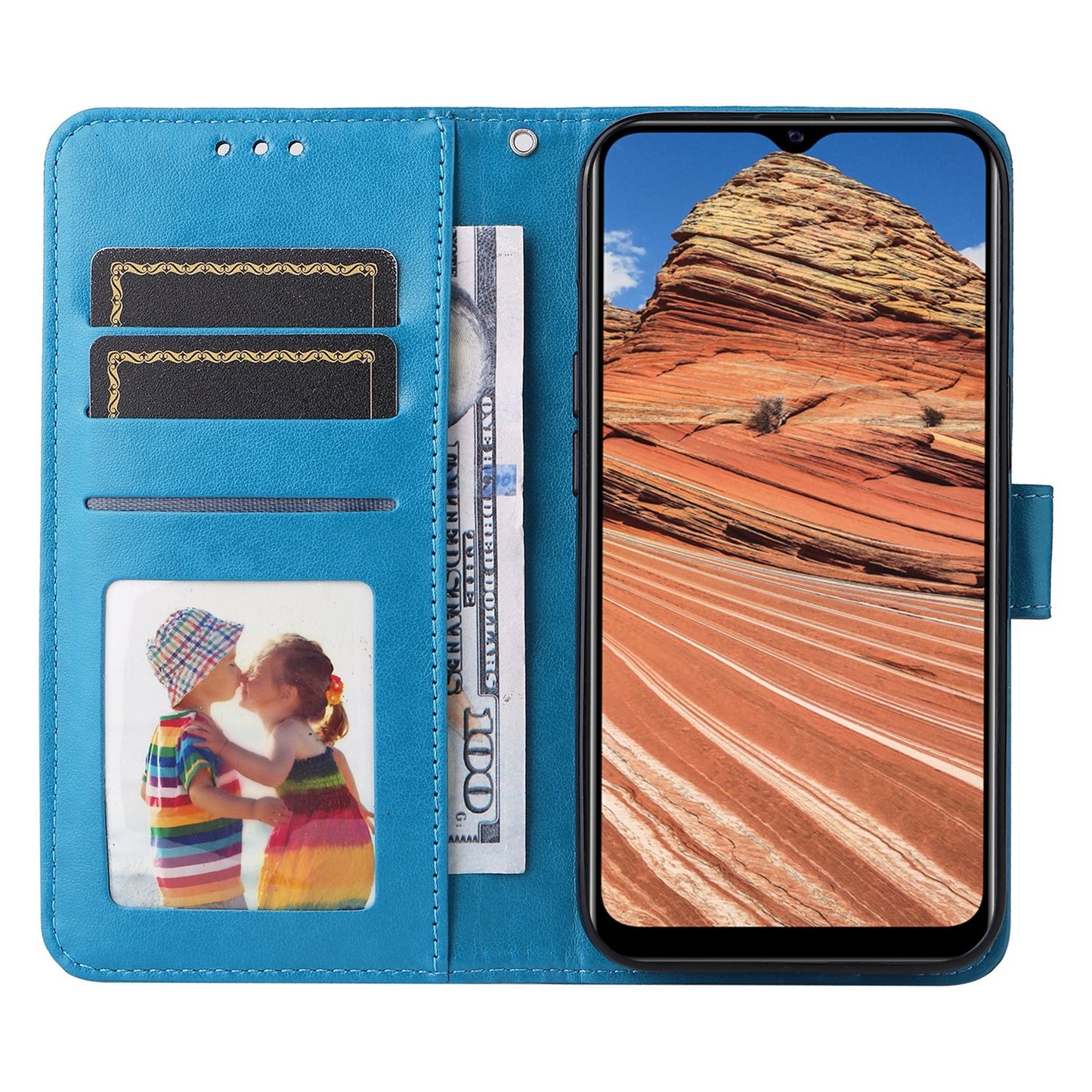 For vivo Y20 Sunflower Embossed Leather Wallet Phone Case with Kickstand and Card Holder