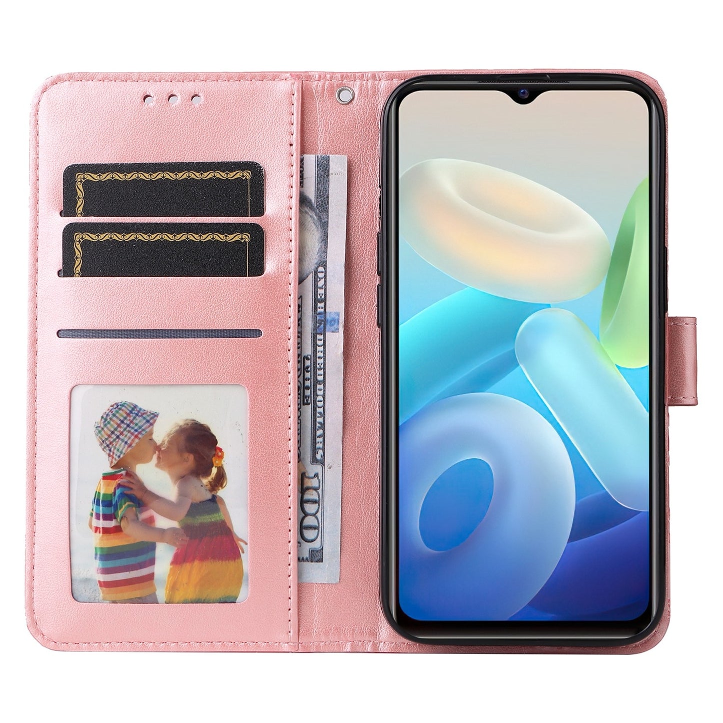 For vivo Y75 5G Sunflower Embossed Leather Wallet Phone Case with Kickstand and Card Holder