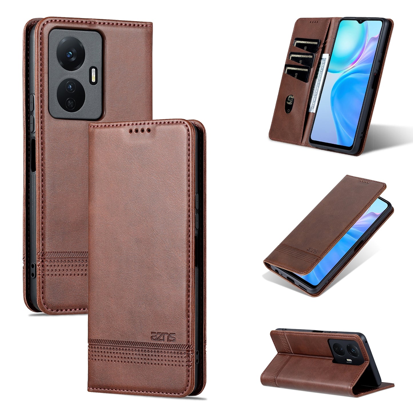 For Vivo Y77e/Y77 5G Leather Wallet Case with Card Holder & Magnetic Closure