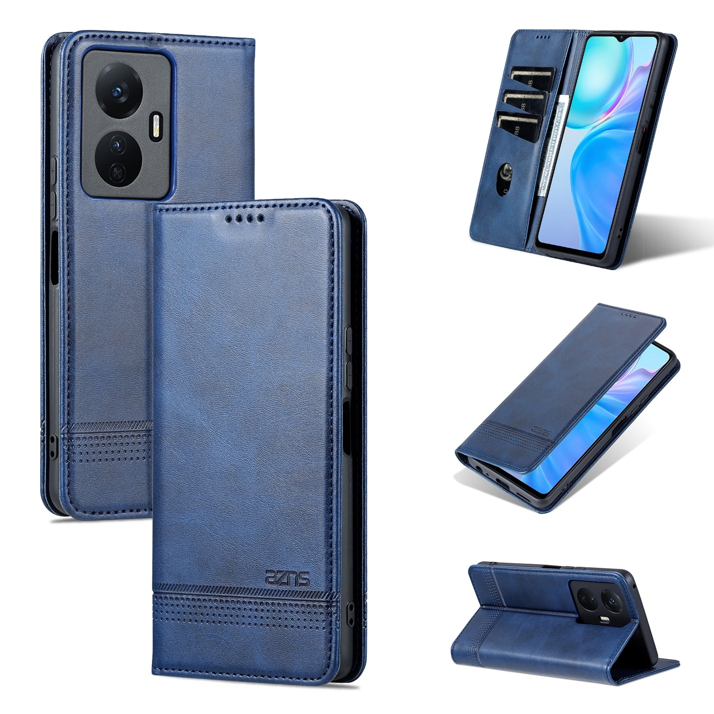 For Vivo Y77e/Y77 5G Leather Wallet Case with Card Holder & Magnetic Closure