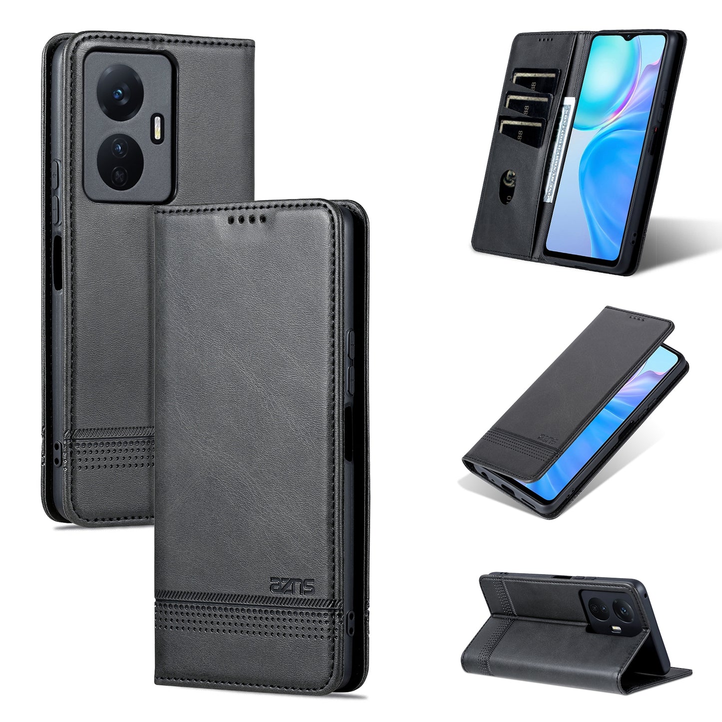 For Vivo Y77e/Y77 5G Leather Wallet Case with Card Holder & Magnetic Closure