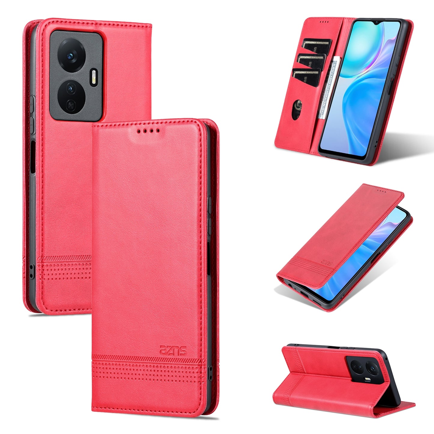 For Vivo Y77e/Y77 5G Leather Wallet Case with Card Holder & Magnetic Closure