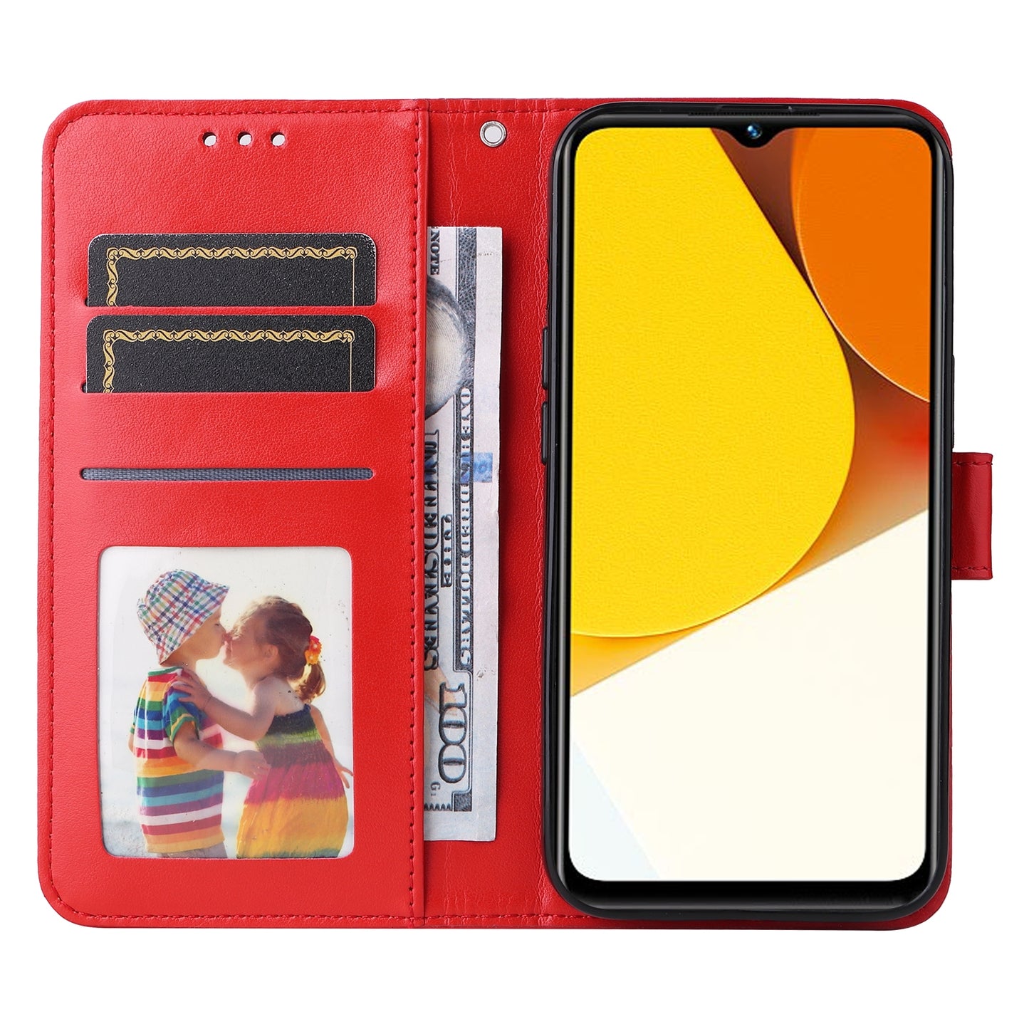 For vivo Y35 4G Sunflower Embossed Leather Wallet Phone Case with Kickstand and Card Holder