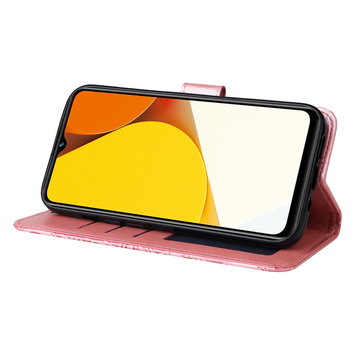 For vivo Y35 4G Sunflower Embossed Leather Wallet Phone Case with Kickstand and Card Holder
