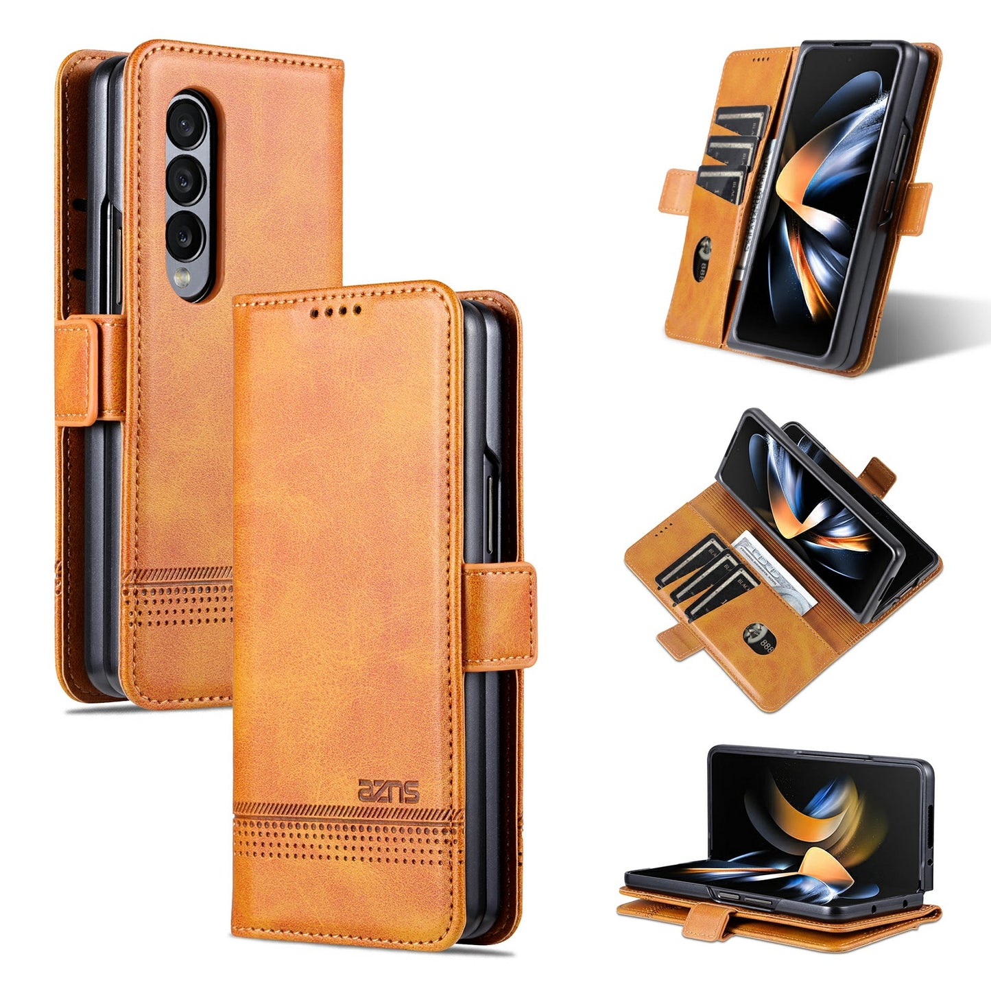 For Samsung Galaxy Z Fold3 5G Leather Wallet Case with Card Holder & Magnetic Closure