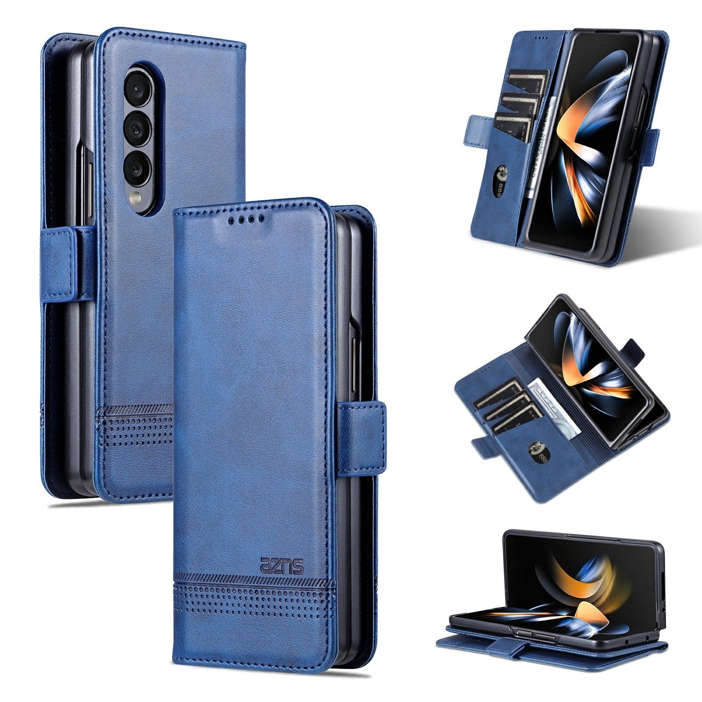 For Samsung Galaxy Z Fold3 5G Leather Wallet Case with Card Holder & Magnetic Closure