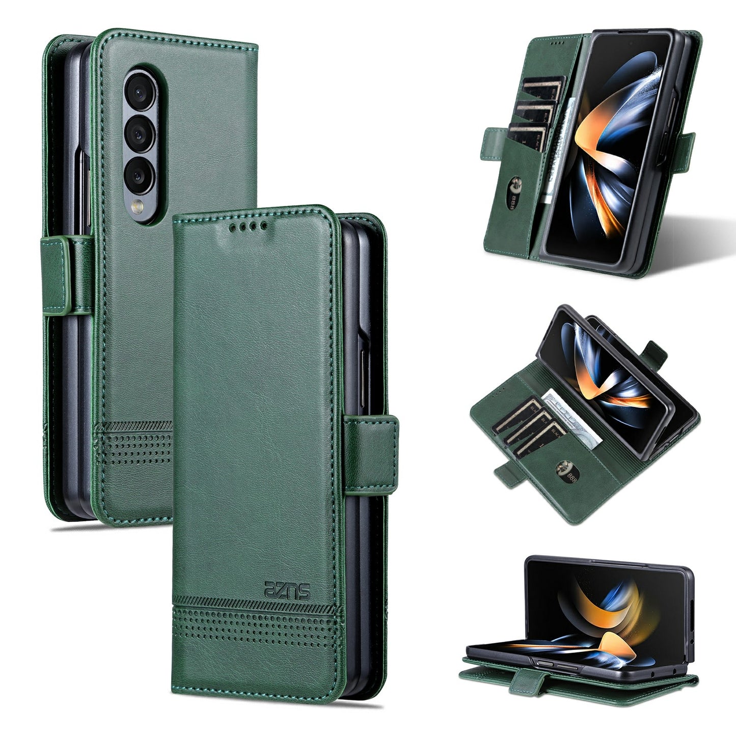 For Samsung Galaxy Z Fold3 5G Leather Wallet Case with Card Holder & Magnetic Closure