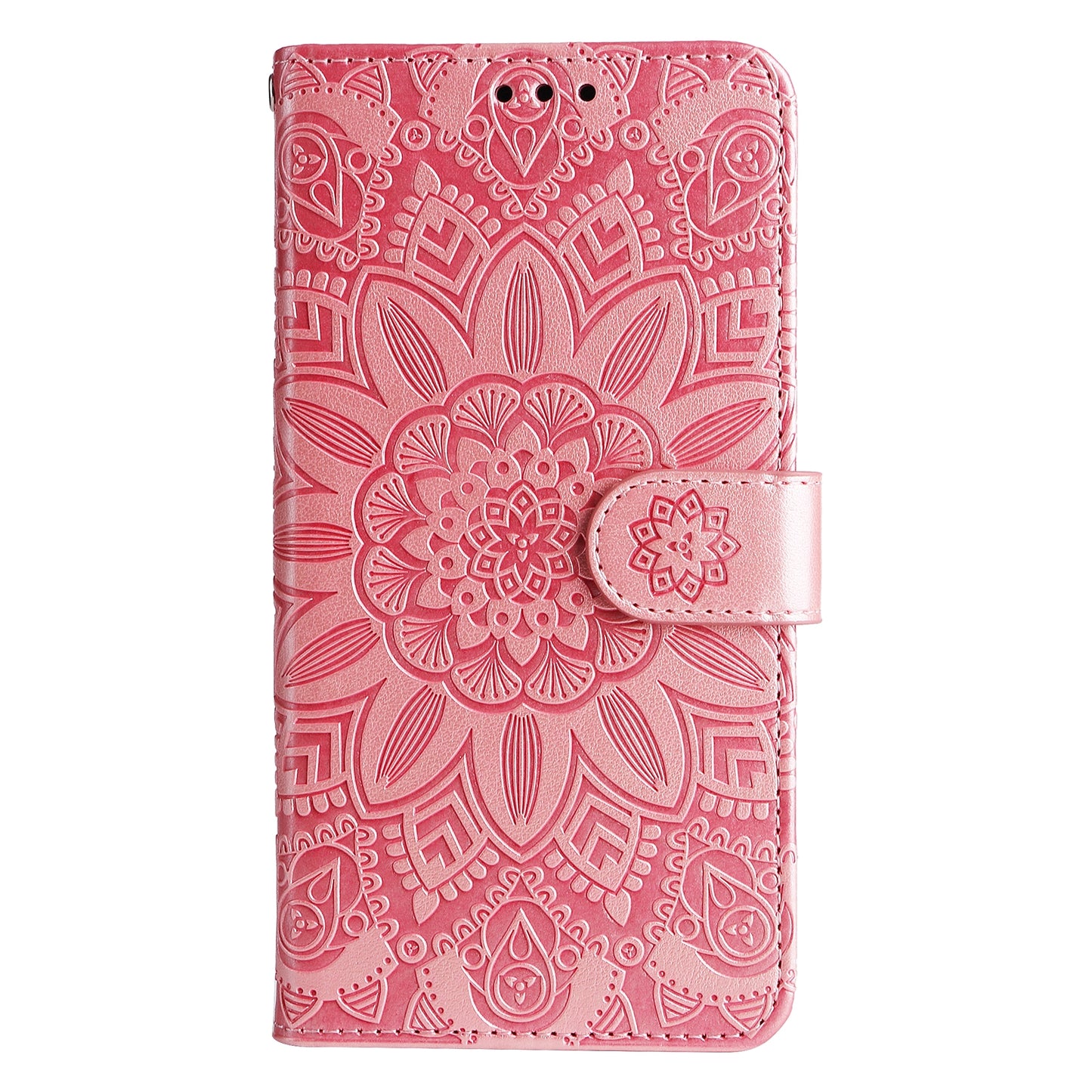 Xiaomi Redmi 11 Prime 4G Sunflower Embossed Leather Wallet Phone Case with Kickstand and Card Holder
