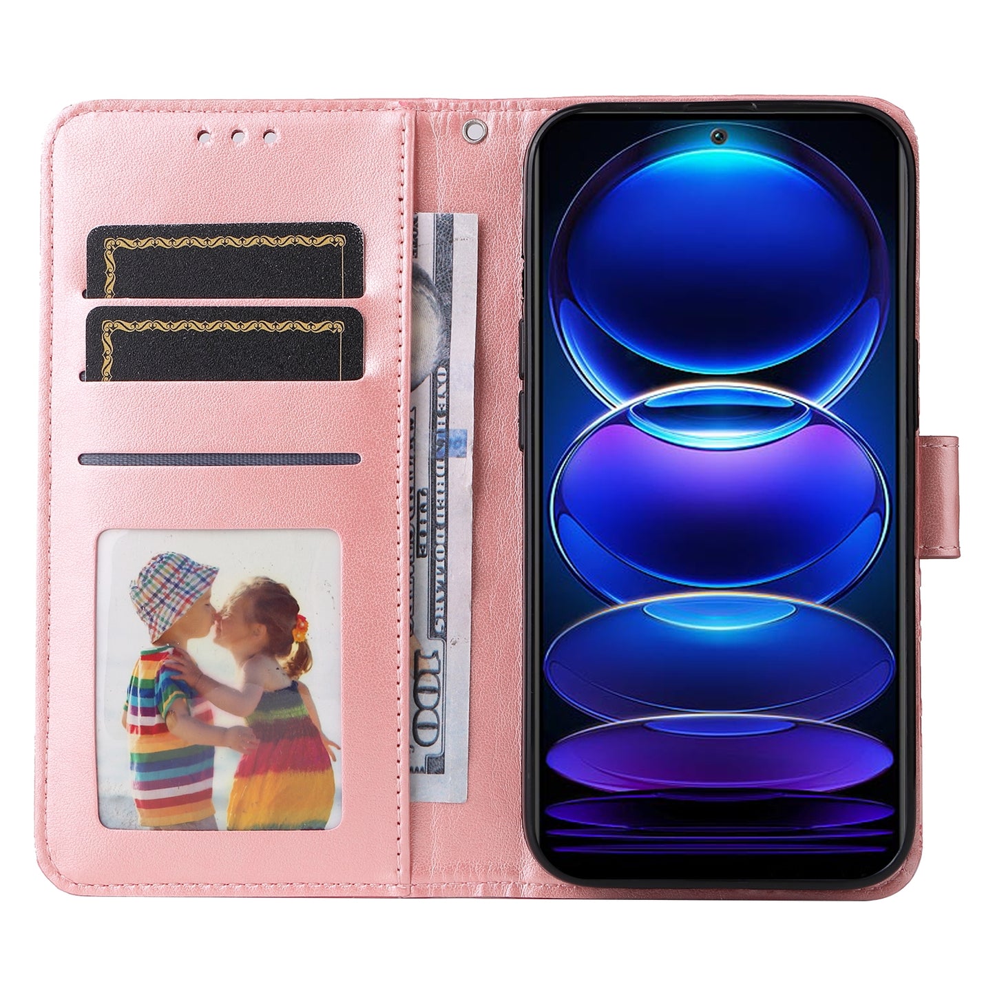 Xiaomi Redmi Note 12 China Sunflower Embossed Leather Wallet Phone Case with Kickstand and Card Holder
