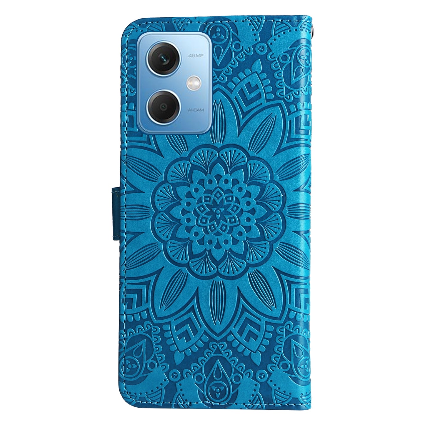 Xiaomi Redmi Note 12 China Sunflower Embossed Leather Wallet Phone Case with Kickstand and Card Holder