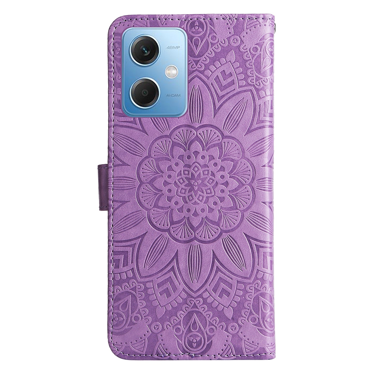 Xiaomi Redmi Note 12 China Sunflower Embossed Leather Wallet Phone Case with Kickstand and Card Holder