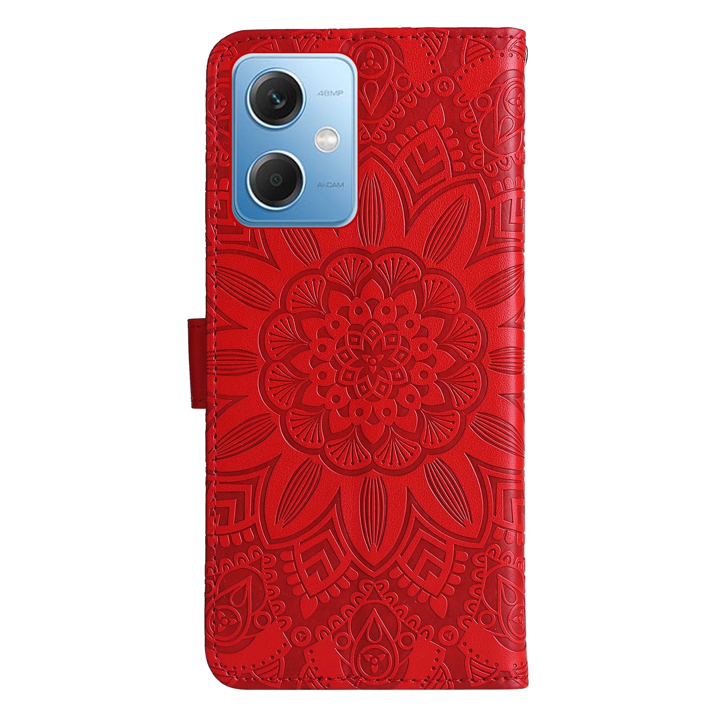 Xiaomi Redmi Note 12 China Sunflower Embossed Leather Wallet Phone Case with Kickstand and Card Holder
