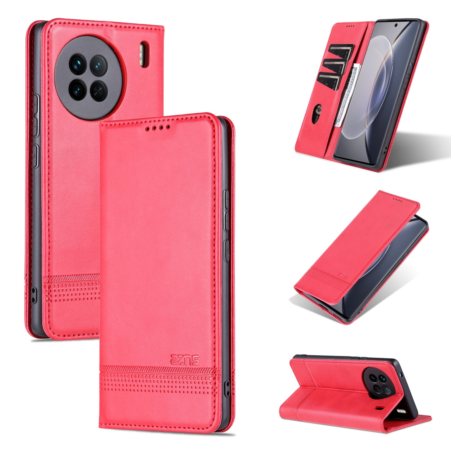 For Vivo X90 Pro Leather Wallet Case with Card Holder & Magnetic Closure