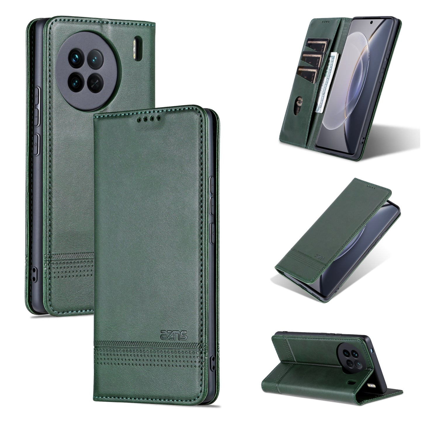 For Vivo X90 Pro Leather Wallet Case with Card Holder & Magnetic Closure