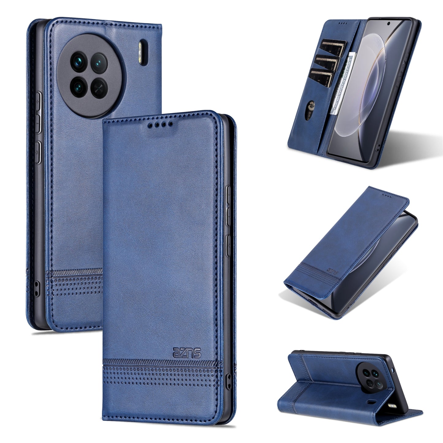 For Vivo X90 Pro Leather Wallet Case with Card Holder & Magnetic Closure