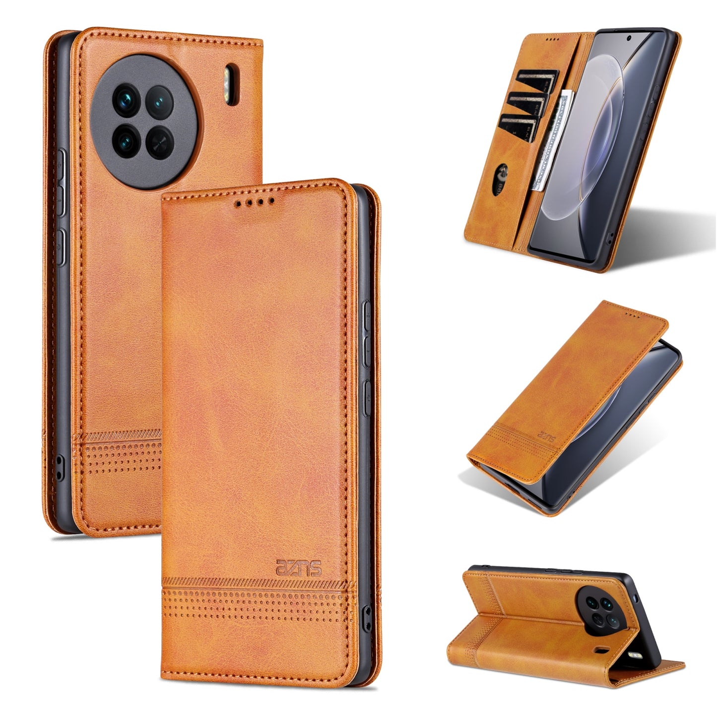 For Vivo X90 Pro Leather Wallet Case with Card Holder & Magnetic Closure