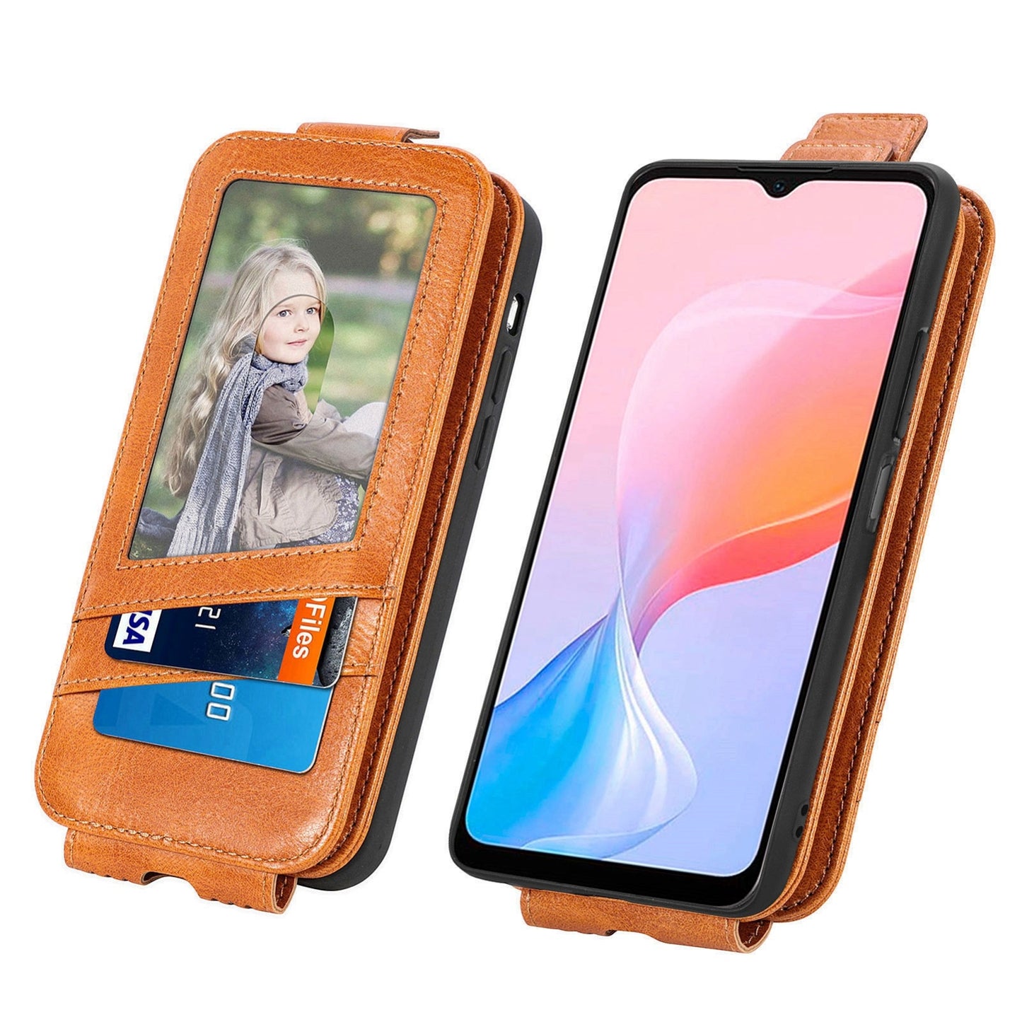 For Blackview A85 Zipper Wallet Case - Vertical Flip Leather Phone Cover with Multiple Card Slots and Stand