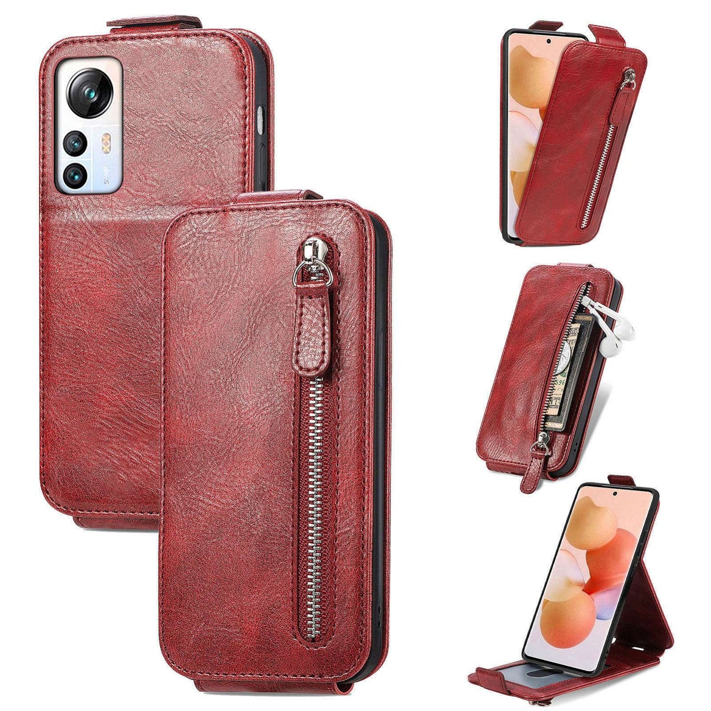 For Blackview A85 Zipper Wallet Case - Vertical Flip Leather Phone Cover with Multiple Card Slots and Stand