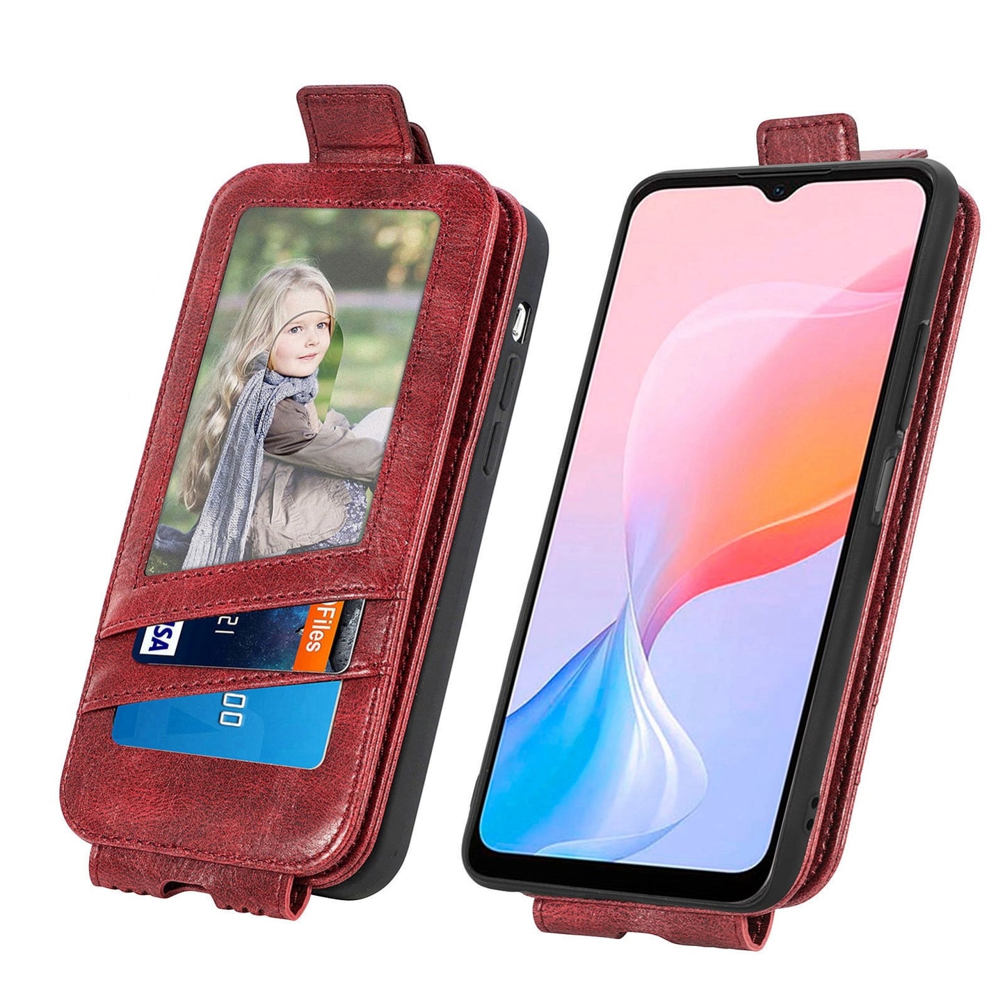 For Blackview A85 Zipper Wallet Case - Vertical Flip Leather Phone Cover with Multiple Card Slots and Stand