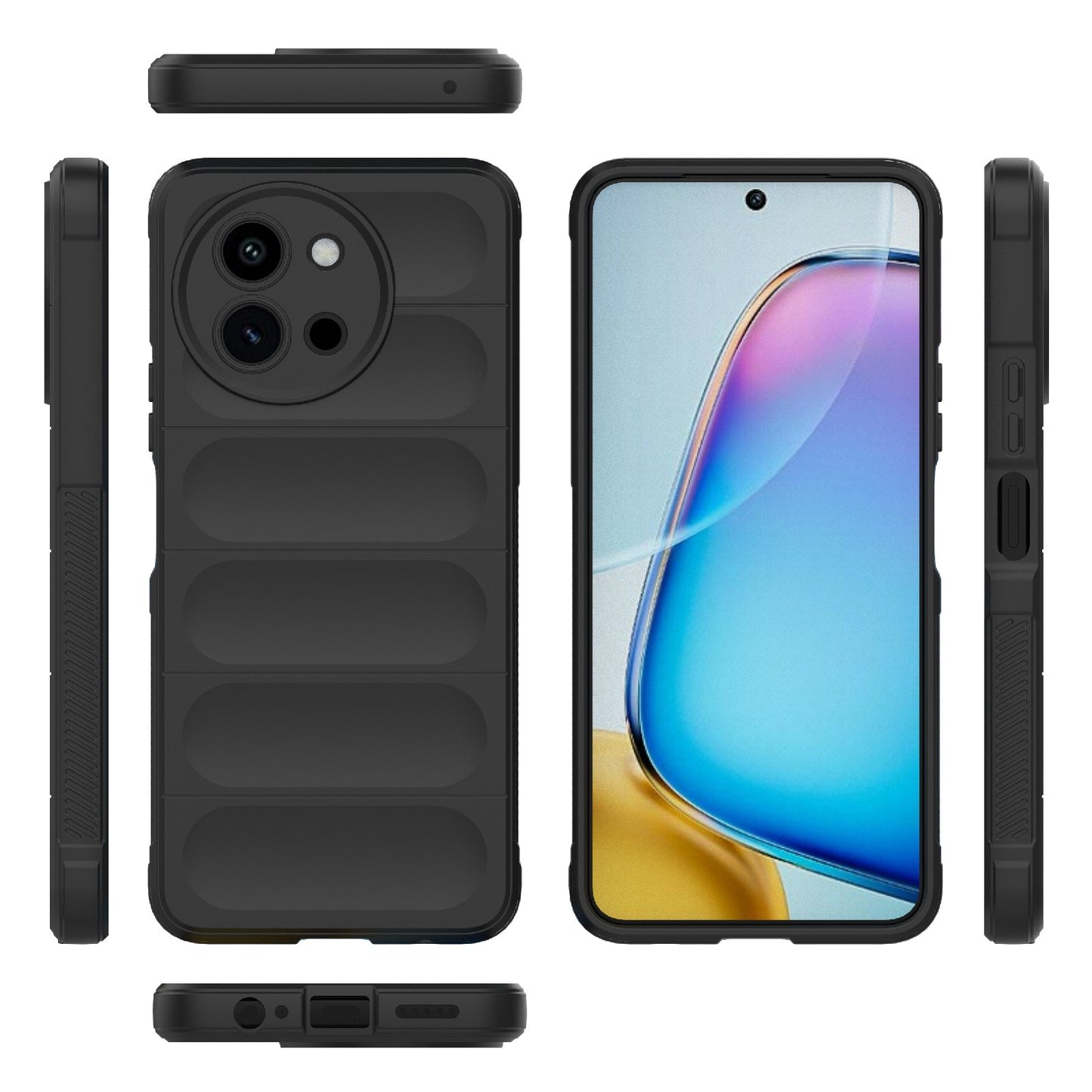 For vivo T3X 5G Global Magic Shield TPU + Flannel Phone Case - Stylish, Durable, and Lightweight Protection