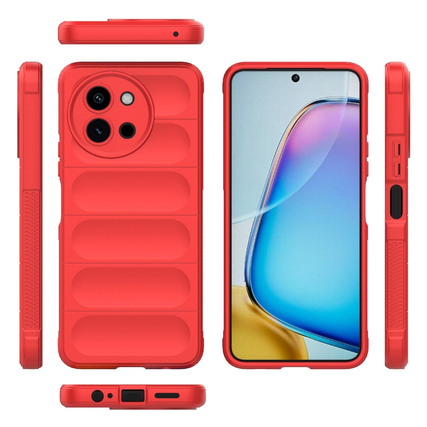 For vivo T3X 5G Global Magic Shield TPU + Flannel Phone Case - Stylish, Durable, and Lightweight Protection