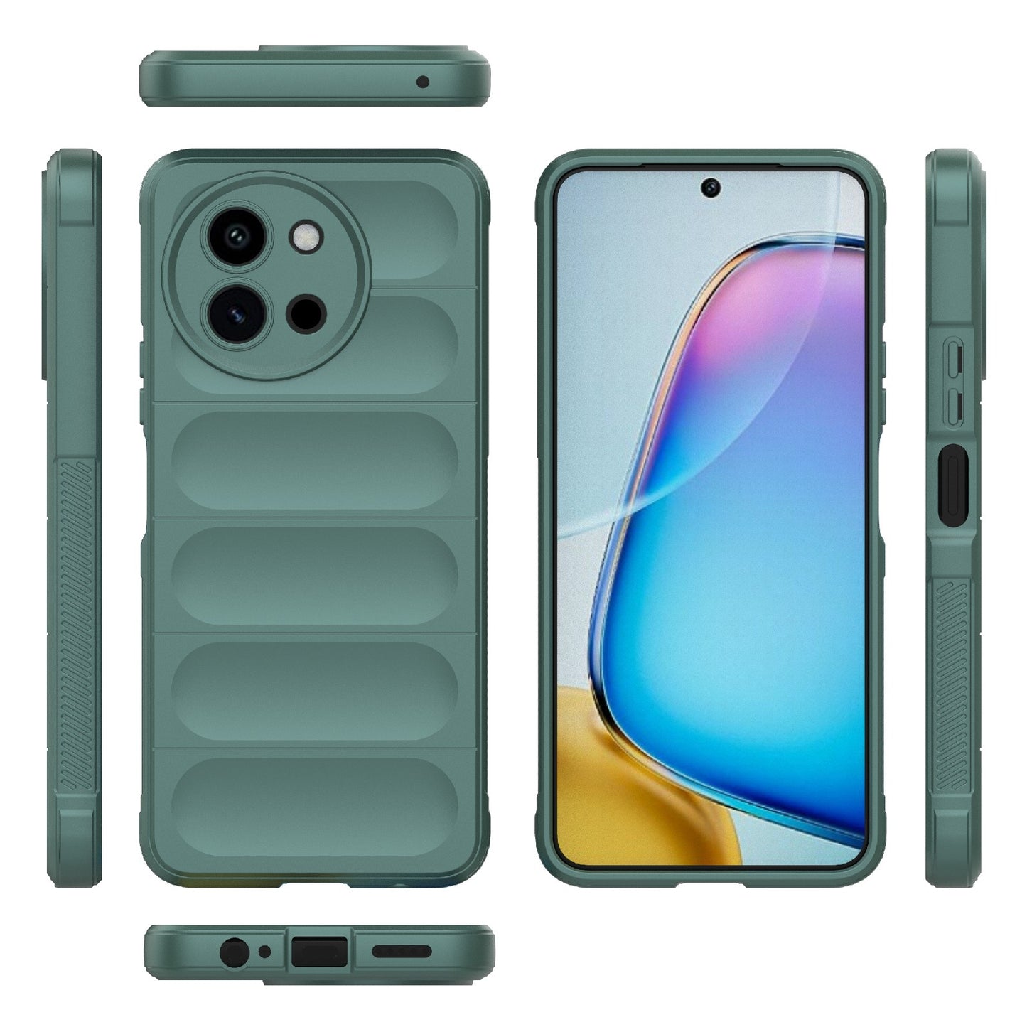 For vivo T3X 5G Global Magic Shield TPU + Flannel Phone Case - Stylish, Durable, and Lightweight Protection