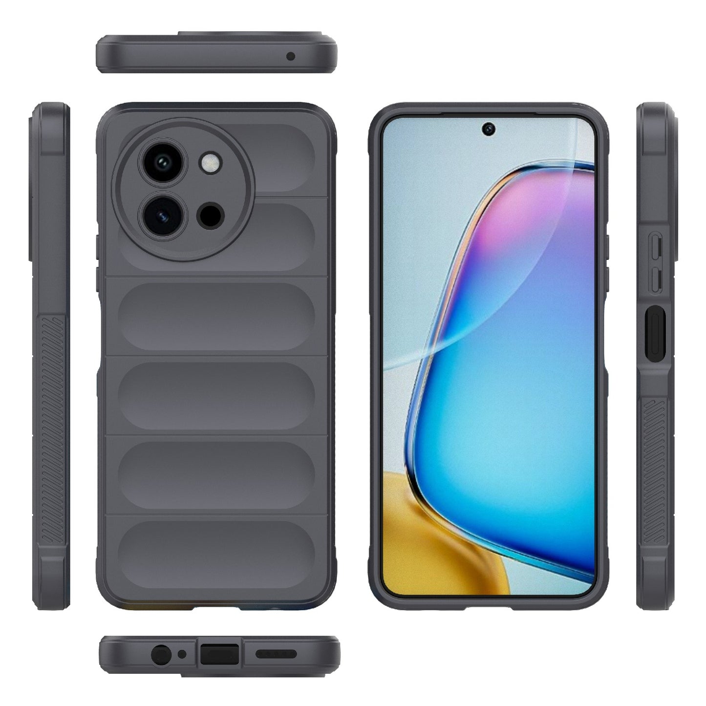 For vivo T3X 5G Global Magic Shield TPU + Flannel Phone Case - Stylish, Durable, and Lightweight Protection