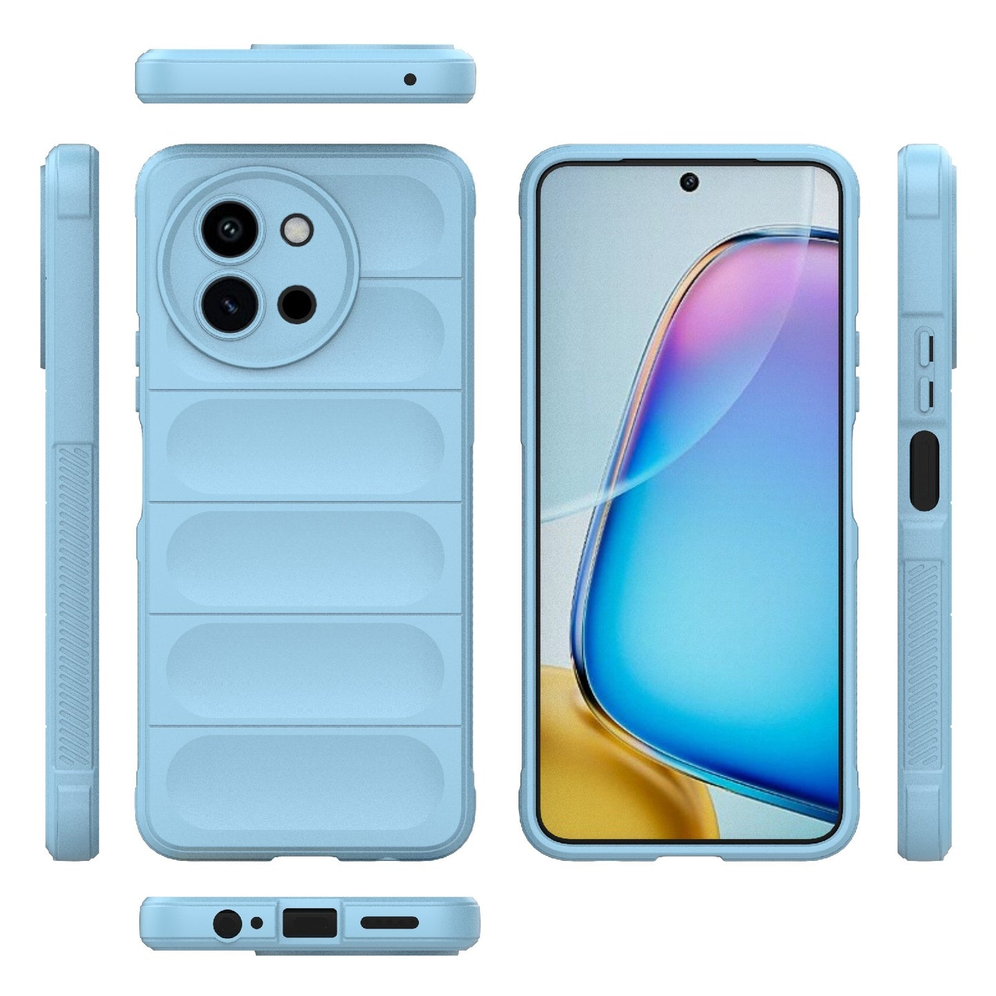For vivo T3X 5G Global Magic Shield TPU + Flannel Phone Case - Stylish, Durable, and Lightweight Protection