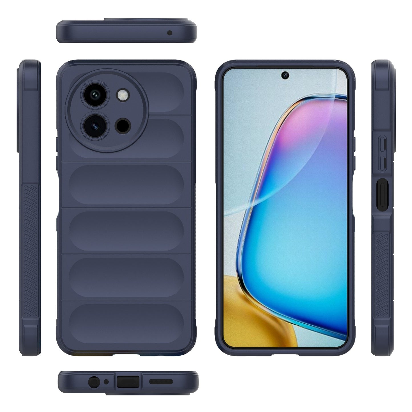 For vivo T3X 5G Global Magic Shield TPU + Flannel Phone Case - Stylish, Durable, and Lightweight Protection
