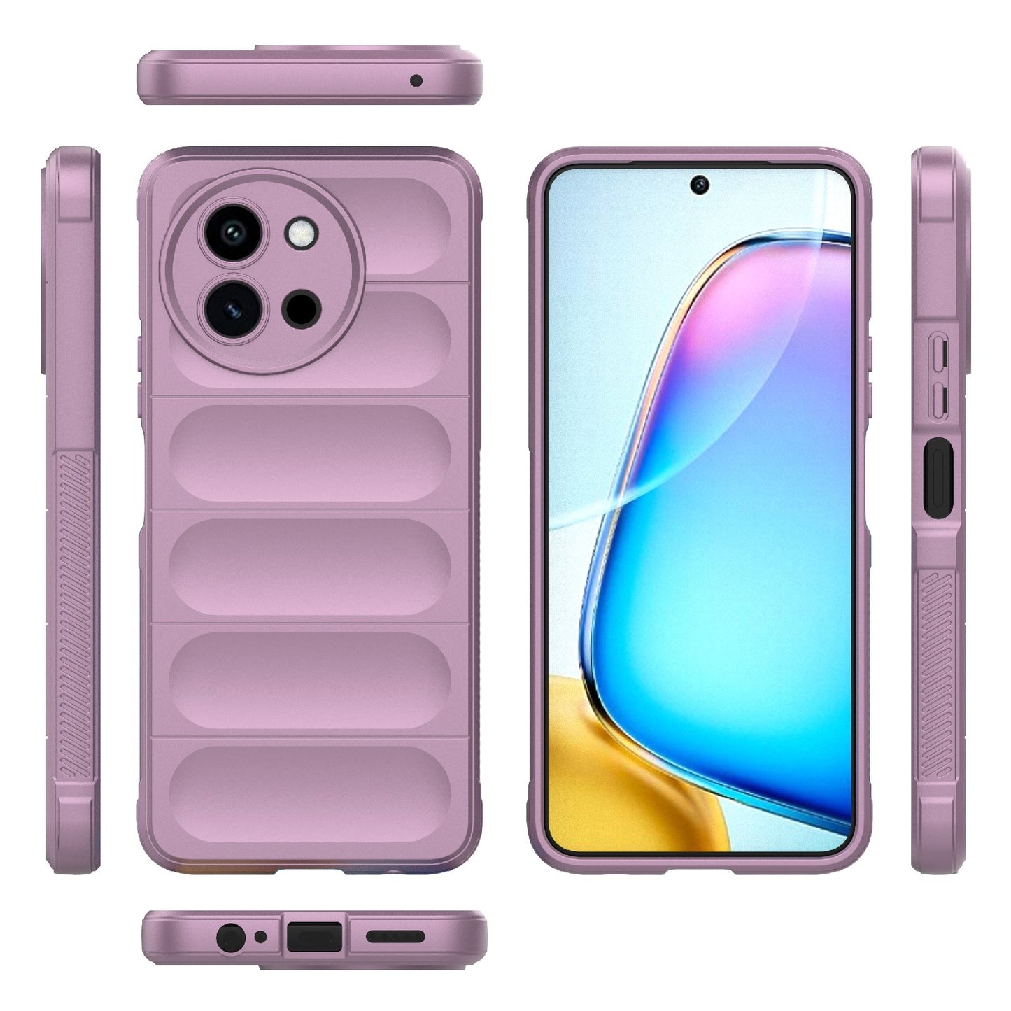 For vivo T3X 5G Global Magic Shield TPU + Flannel Phone Case - Stylish, Durable, and Lightweight Protection