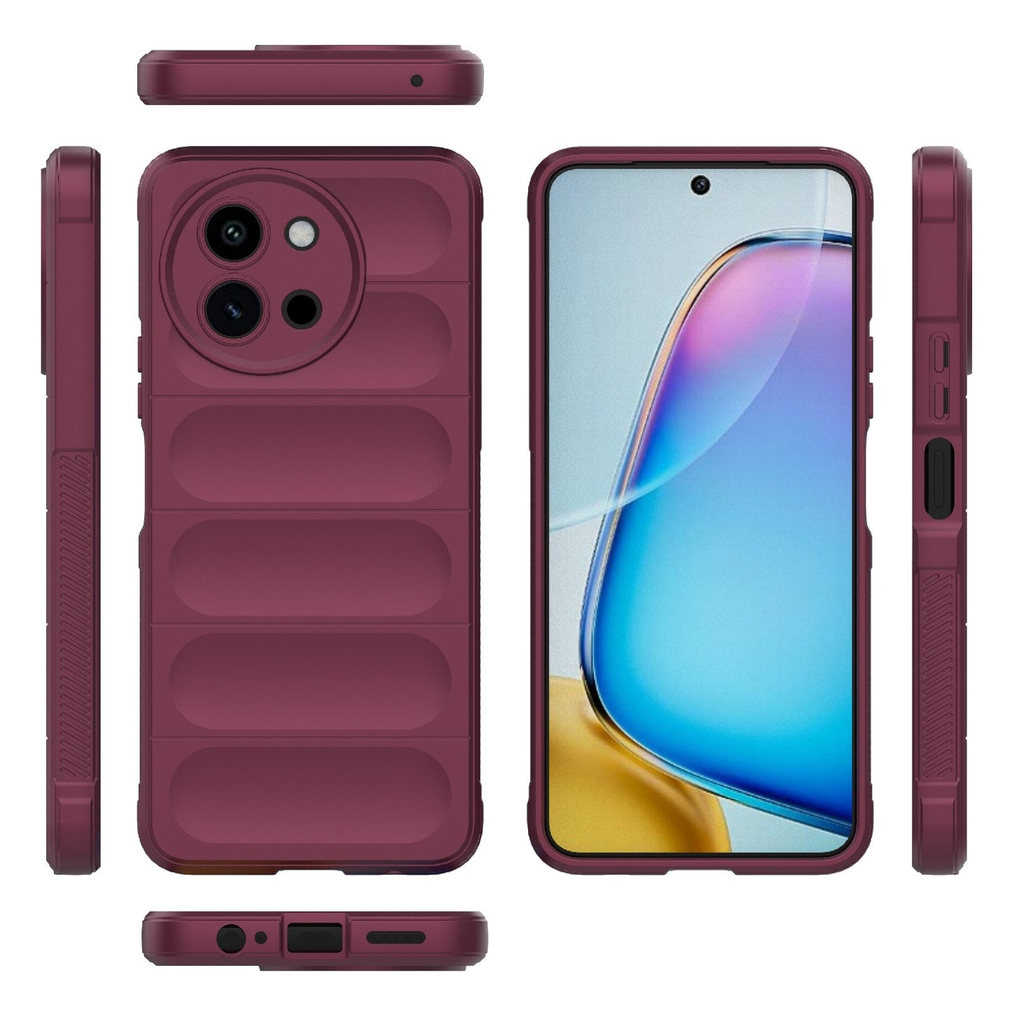 For vivo T3X 5G Global Magic Shield TPU + Flannel Phone Case - Stylish, Durable, and Lightweight Protection