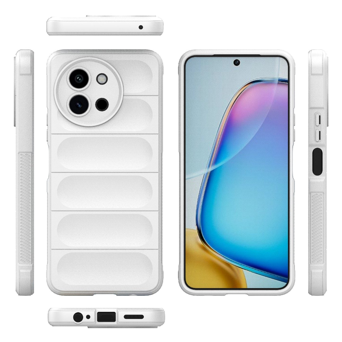 For vivo T3X 5G Global Magic Shield TPU + Flannel Phone Case - Stylish, Durable, and Lightweight Protection