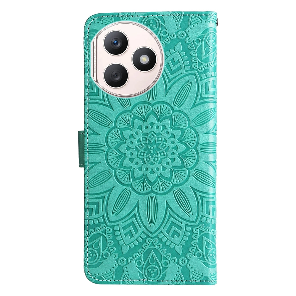 Honor X50i+ Sunflower Embossed Leather Wallet Phone Case with Kickstand and Card Holder
