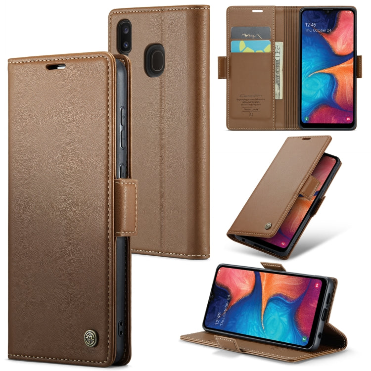 For Samsung Galaxy A40 Case - RFID Anti-theft Litchi Leather with Card Slot & Stand