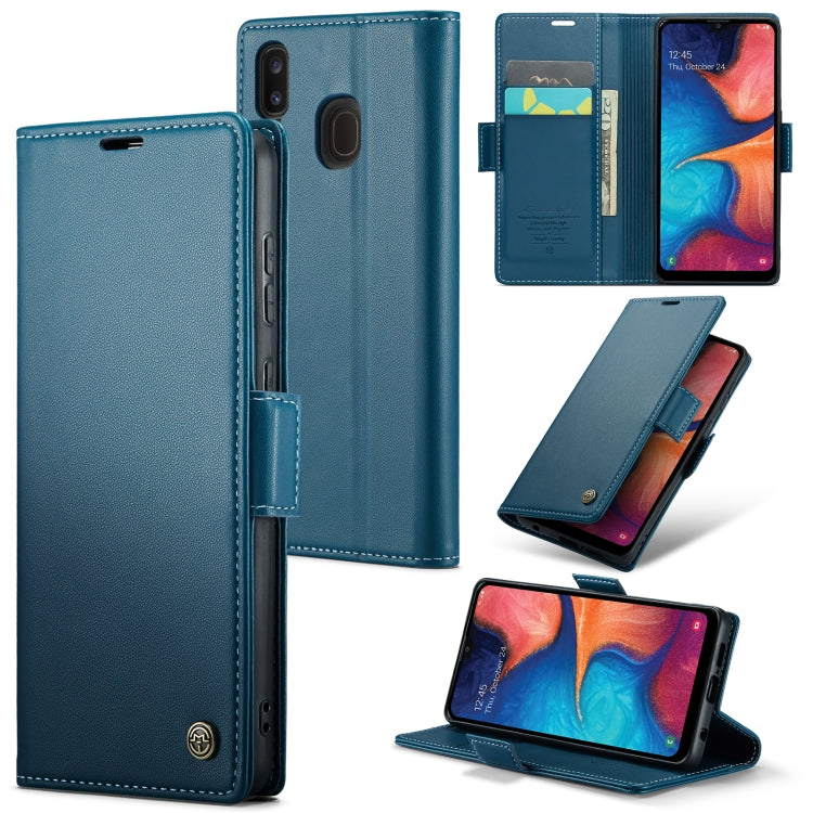 For Samsung Galaxy A40 Case - RFID Anti-theft Litchi Leather with Card Slot & Stand
