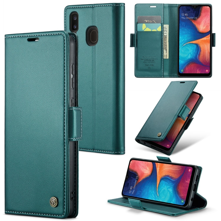 For Samsung Galaxy A40 Case - RFID Anti-theft Litchi Leather with Card Slot & Stand