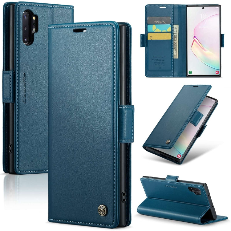 Samsung Galaxy Note10+ RFID Leather Case - Litchi Texture with Card Slot & Stand
