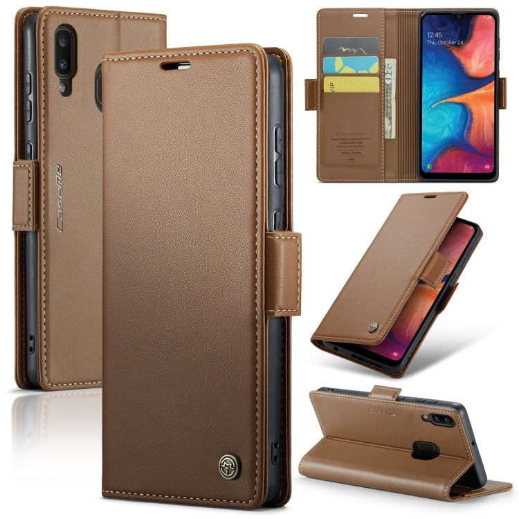 For Samsung Galaxy A20/A30/M10s Case - Butterfly Buckle, Litchi Texture, RFID Anti-theft, Leather Wallet & Stand