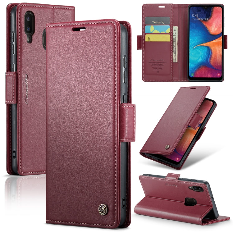 For Samsung Galaxy A20/A30/M10s Case - Butterfly Buckle, Litchi Texture, RFID Anti-theft, Leather Wallet & Stand