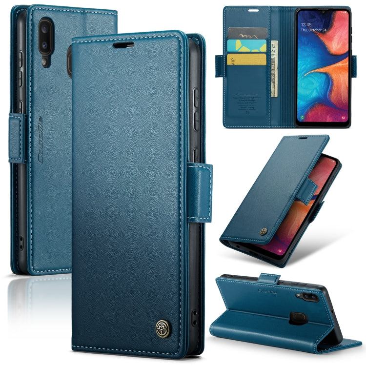 For Samsung Galaxy A20/A30/M10s Case - Butterfly Buckle, Litchi Texture, RFID Anti-theft, Leather Wallet & Stand
