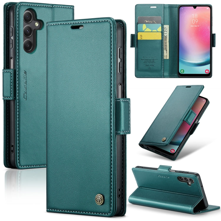 Samsung Galaxy A24 4G Case - RFID Leather Wallet with Butterfly Buckle & Litchi Texture