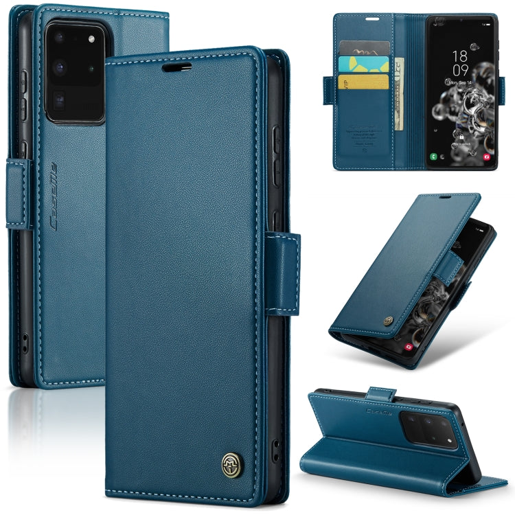 For Samsung Galaxy S20 Ultra Leather Case - RFID, Card Slot, Stand, Litchi Texture