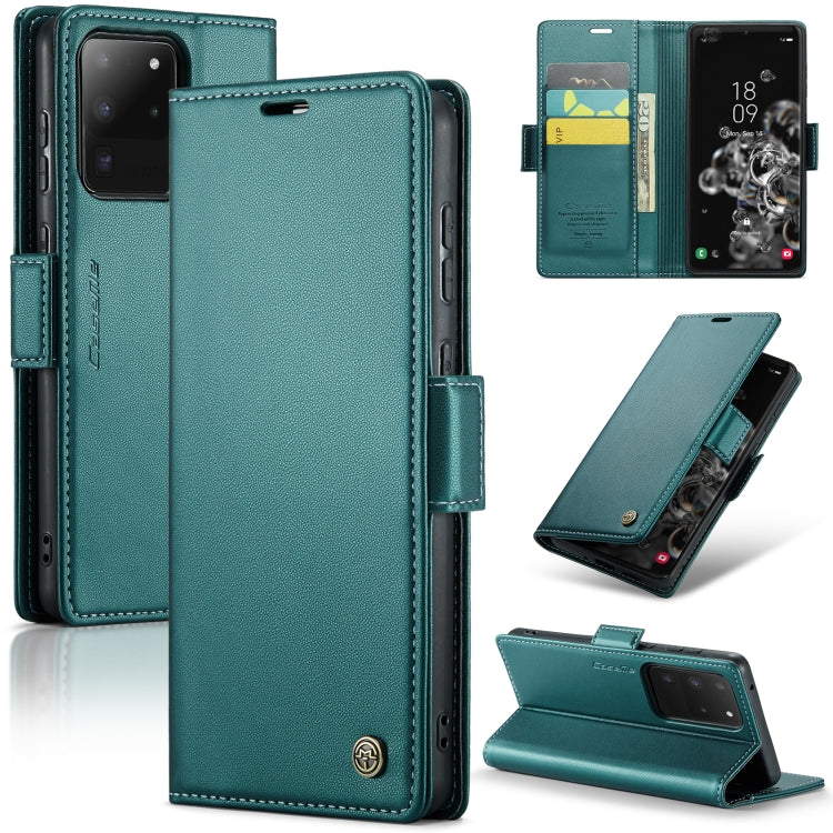 For Samsung Galaxy S20 Ultra Leather Case - RFID, Card Slot, Stand, Litchi Texture