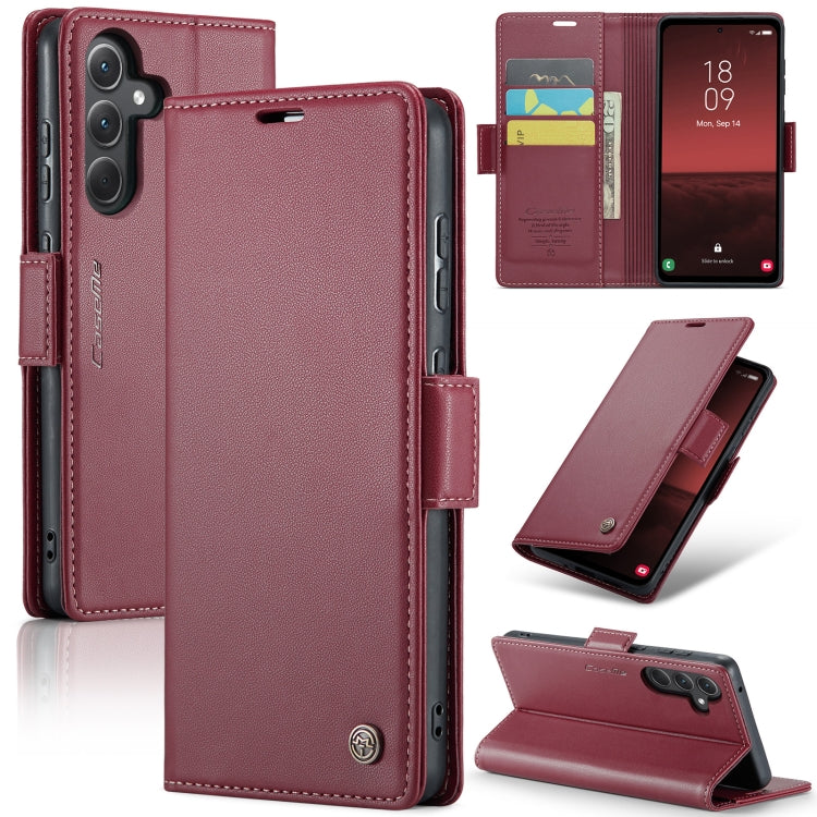 Samsung Galaxy A35 5G Case - RFID Leather, Butterfly Buckle, Litchi Texture, Card Slot