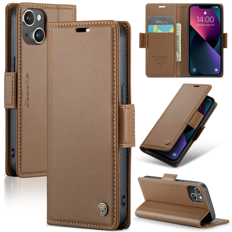 iPhone 13 mini Case - RFID, Butterfly Buckle, Card Slot, Litchi Leather