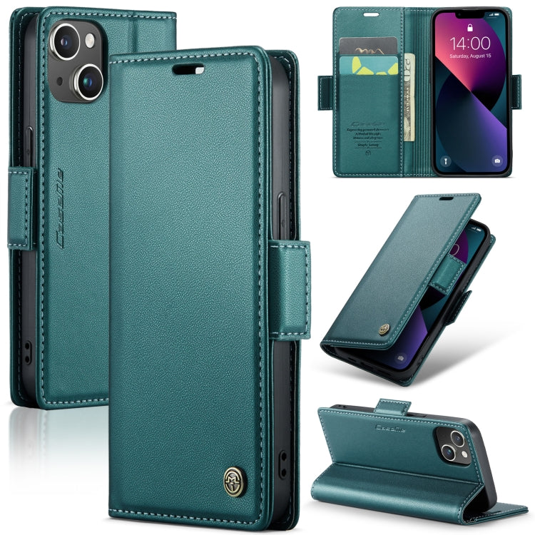 iPhone 13 mini Case - RFID, Butterfly Buckle, Card Slot, Litchi Leather