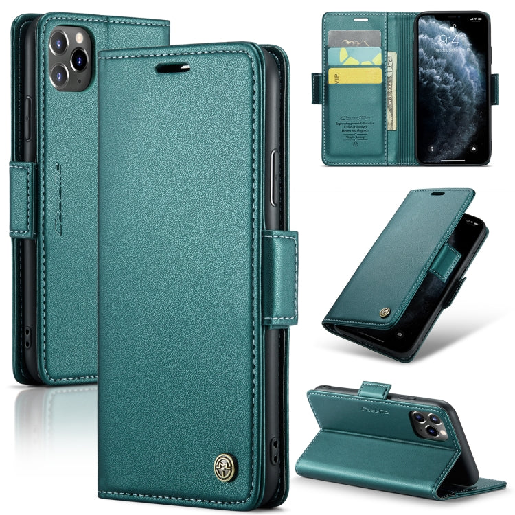 For iPhone 11 Pro Leather Case - RFID Anti-Theft, Butterfly Buckle, Litchi Texture, Card Slot