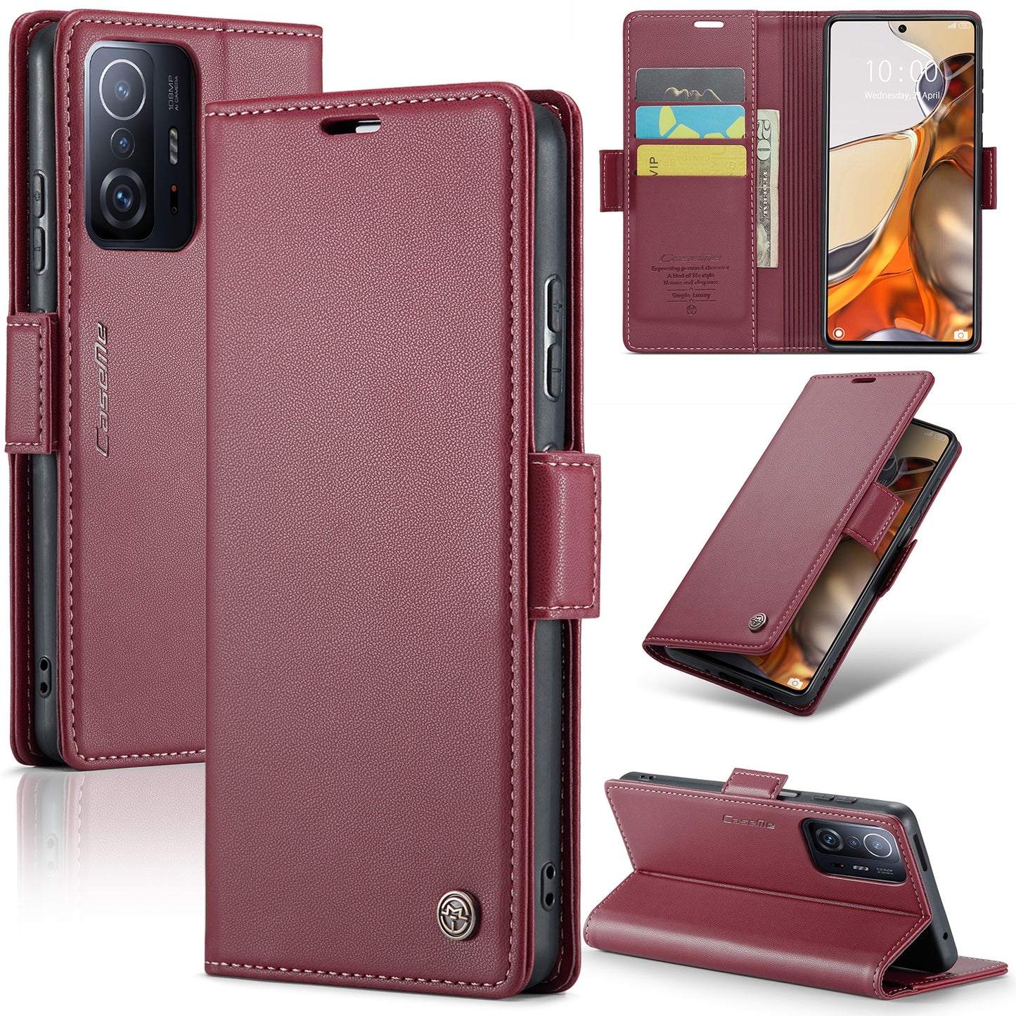 For Xiaomi 11T / 11T Pro Leather Case - RFID Anti-Theft, Litchi Texture, Wallet & Stand Design